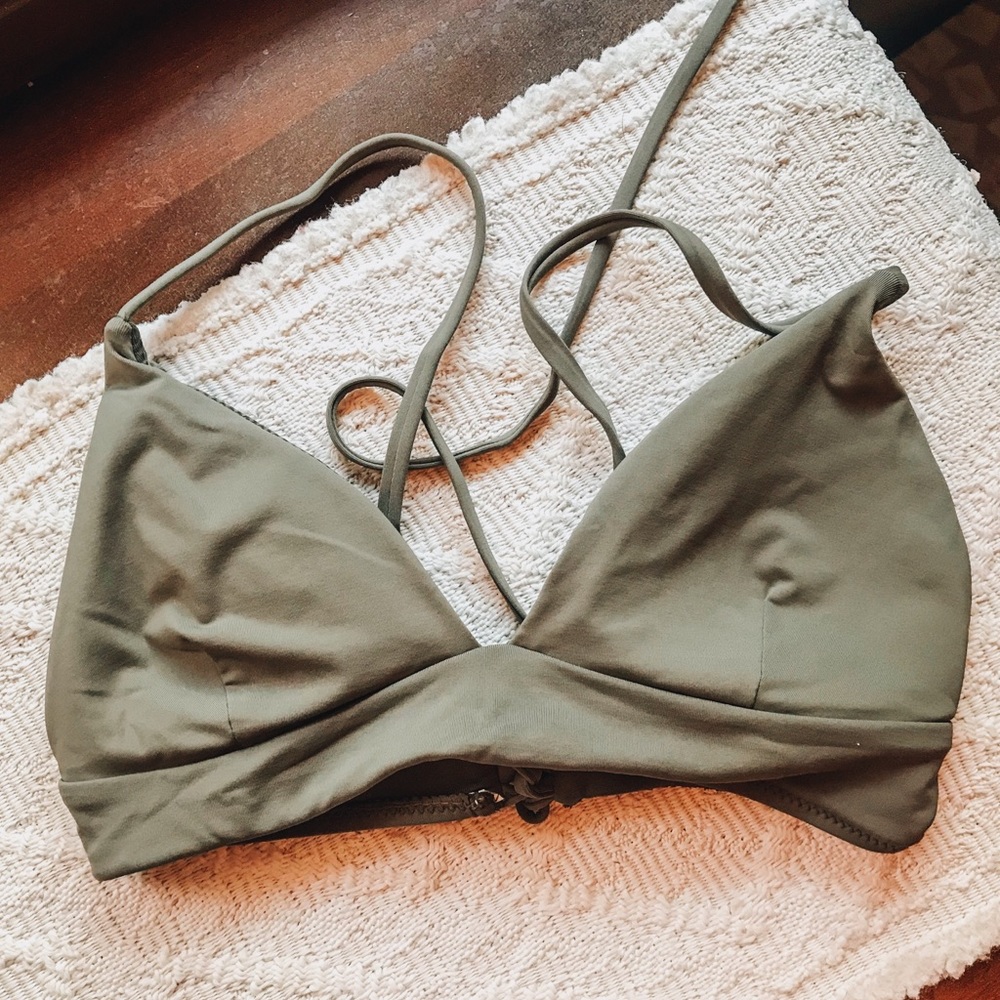 GARAGE Hunter Green Bikini Top